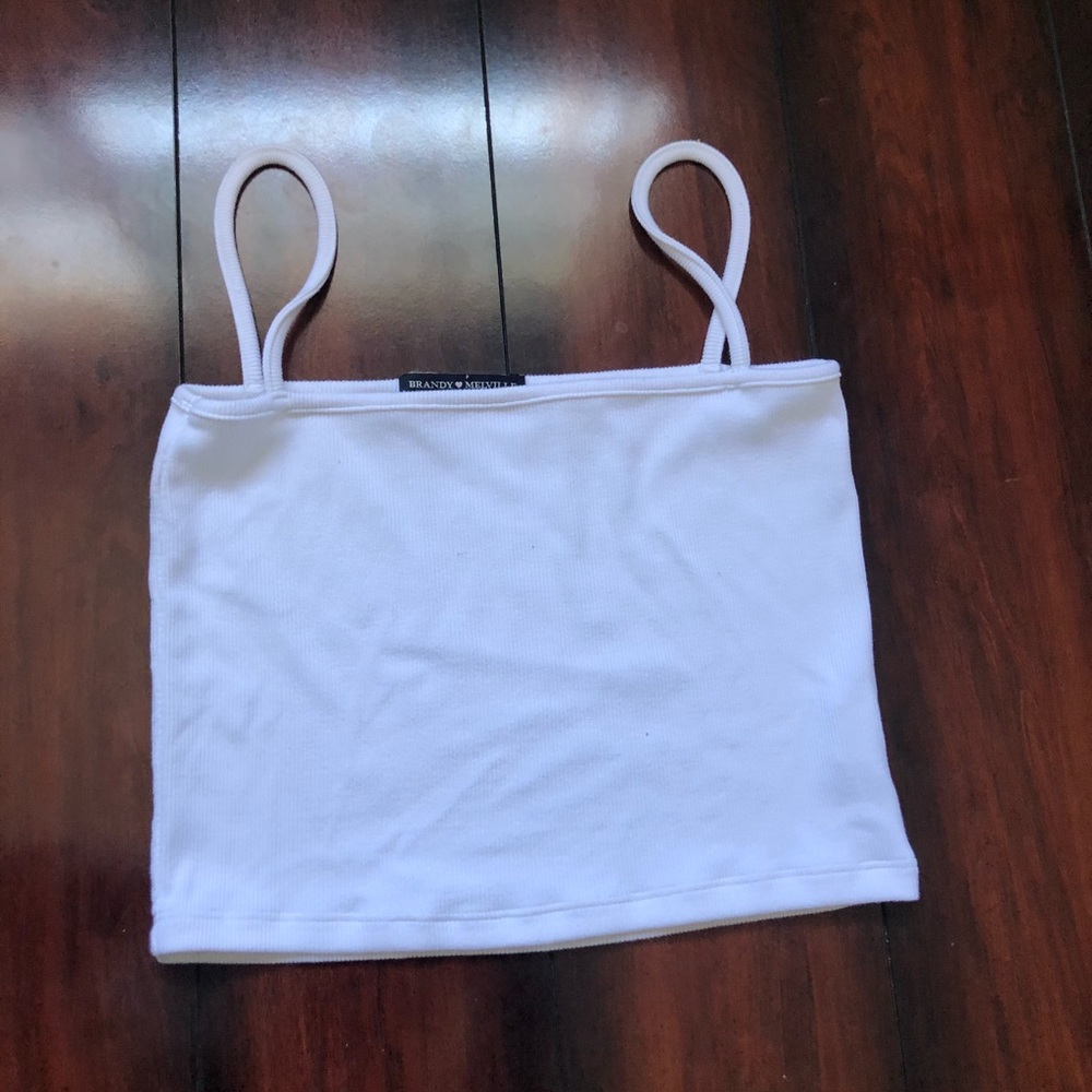 Cropped brandy Melville white tank top